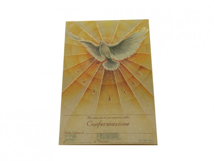 Pergamena Santa Cresima cm. 10x15 carta pregiata