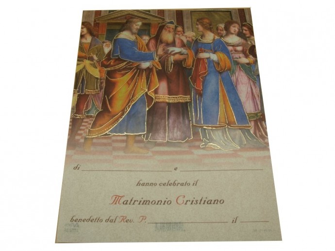Pergamena Matrimonio Cristiano cm. 18x24