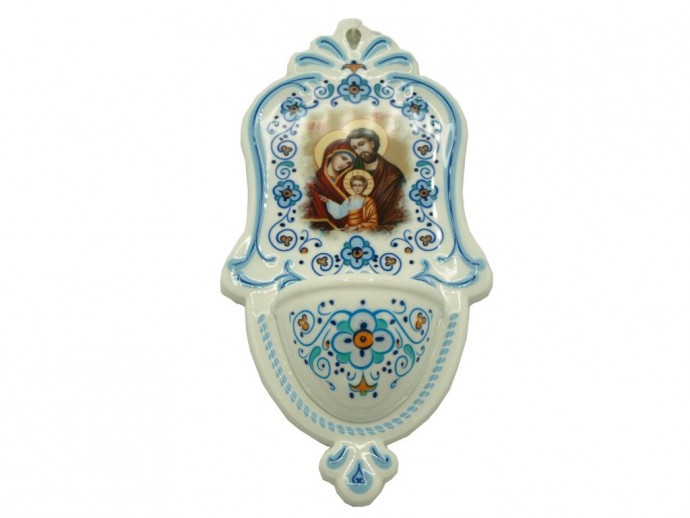 Acquasantiera con soggetto cm. 8x16