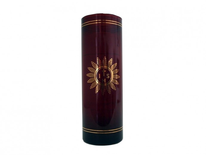 Lampada del Santissimo in vetro rosso L8xH22,5