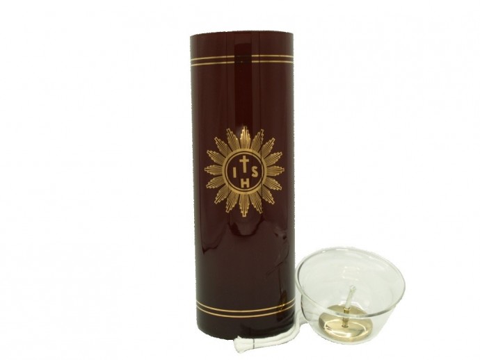 Lampada vetro con luminello diametro 7,8xH23 cm