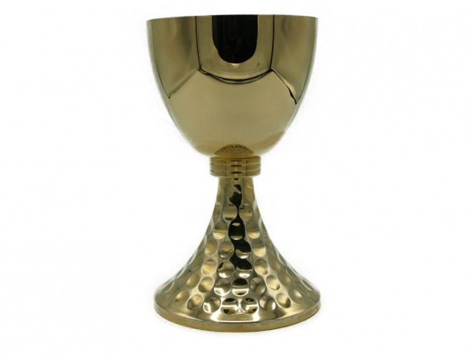 Calice ottone dorato H 18 cm.