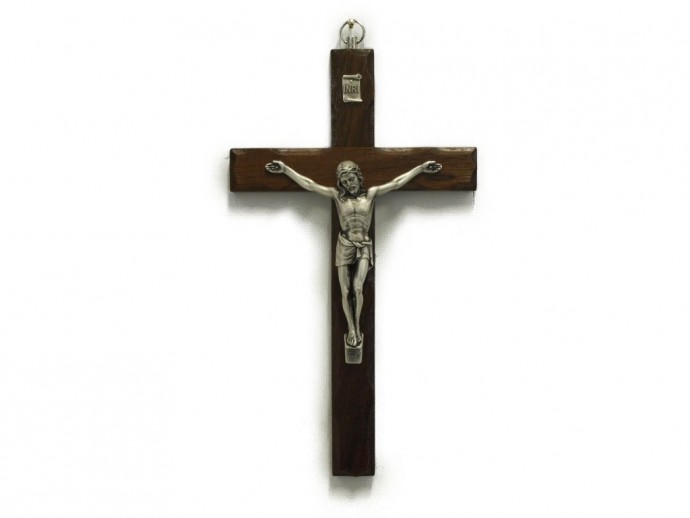 Croce legno noce cm. 20