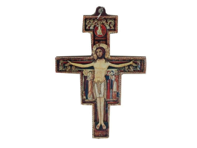 Crocifisso San Damiano in legno misura cm. 18