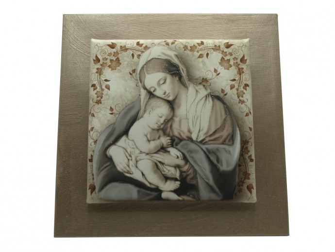 Tela Madonna con Bambino cm. 35x35