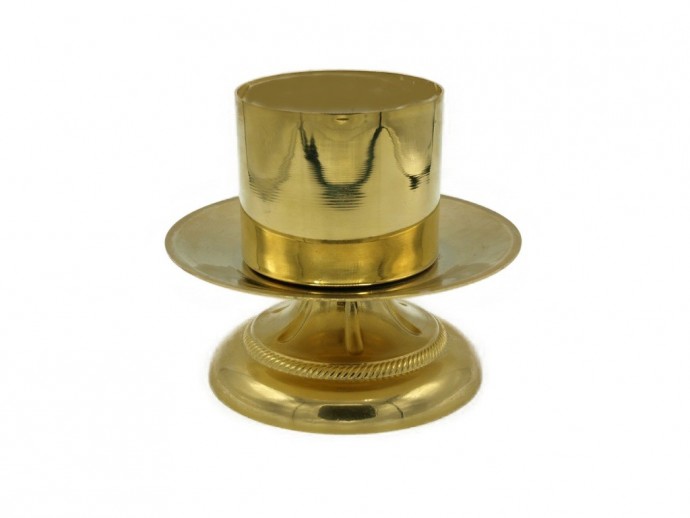 Candeliere  da altare in ottone diametro cm. 8 altezza cm. 6,5