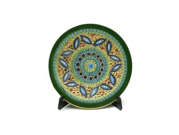 Patena decoro a mano in fine ceramica maiolica di Deruta