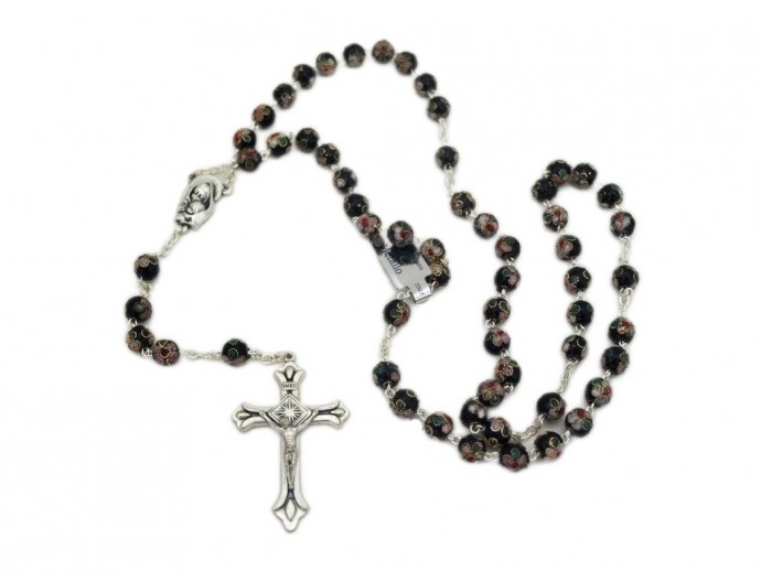 Rosario Cloisonnè mm. 8 nero