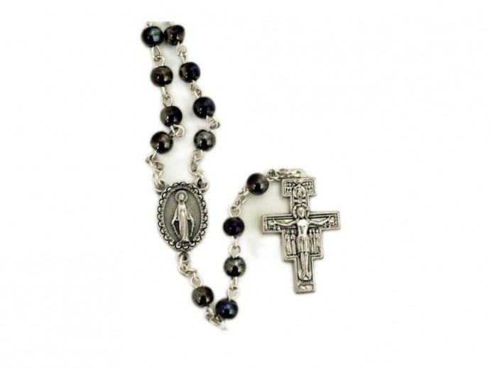 Corona rosario San Damiano con grani mm. 5