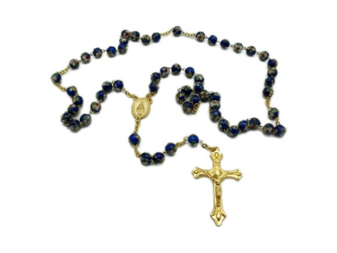 Rosario Cloisonnè Oro Blu