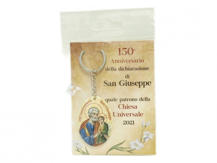 Portachiavi San Giuseppe con preghiera 150° Anniversario.