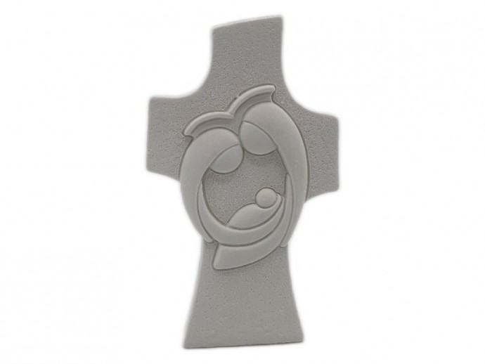 Croce Sacra Famiglia stilizzata in resina