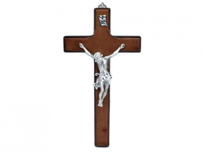 Crocifisso in legno di mogano cm. 25