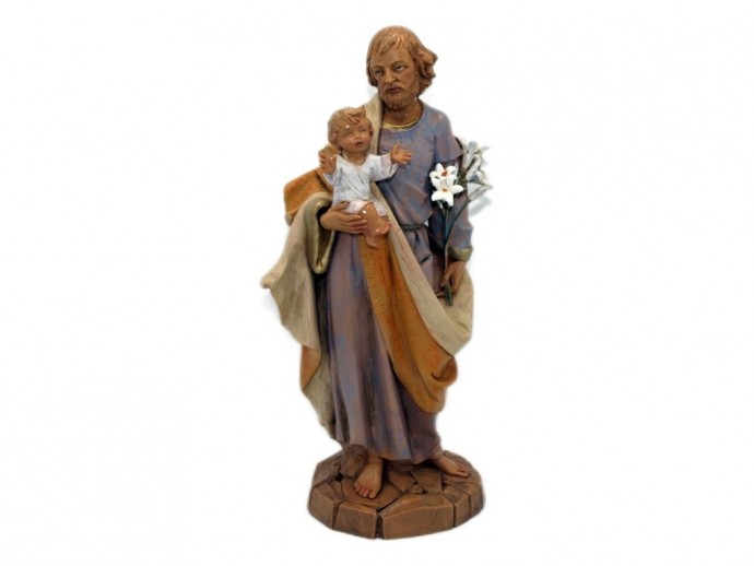 Statua San Giuseppe con bambino cm. 31