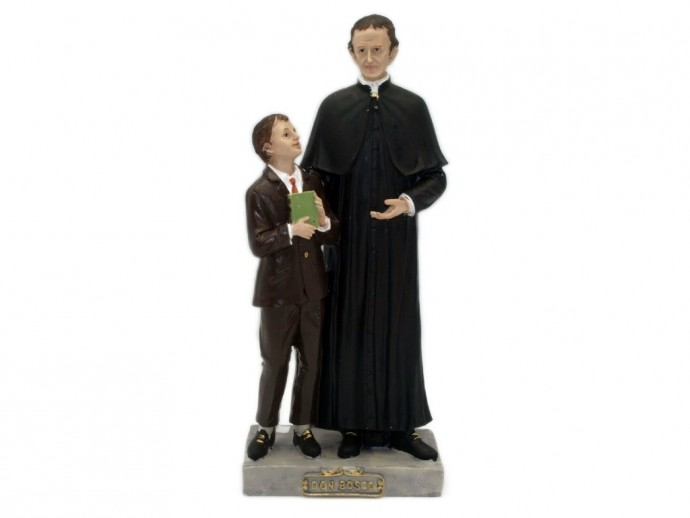 Statua Don Bosco e San Domenico Savio cm. 20