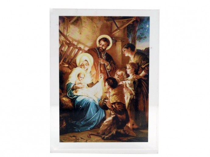 Quadretto in metacrilato con presepe cm. L.10 x H. 7.5