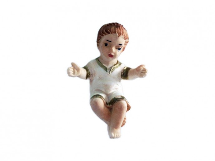 Statua Bambino Gesù dipinto a mano cm 5