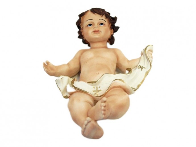 Statua Bambino Gesù con stola dipinta a mano 20 cm.