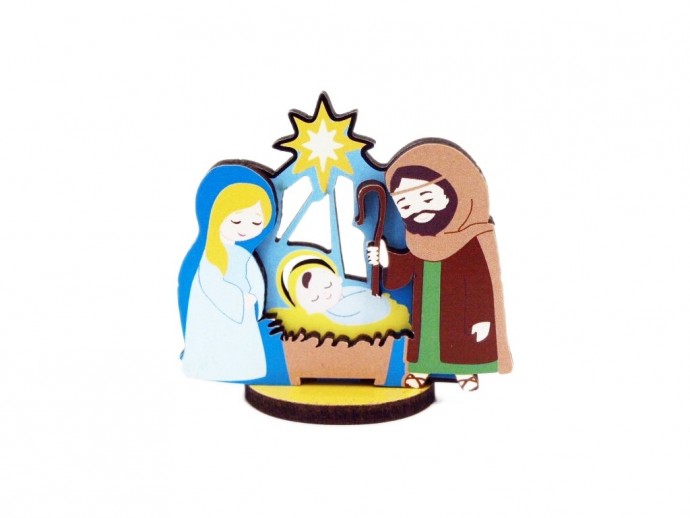 Presepe colorato per bambini in legno cm. 5