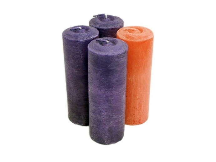 KIT CANDELE AVVENTO 3 VIOLA + 1 ROSA MM140X70 - AmatoArteSacra