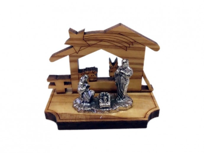 Presepe in legno d'ulivo cm. 4