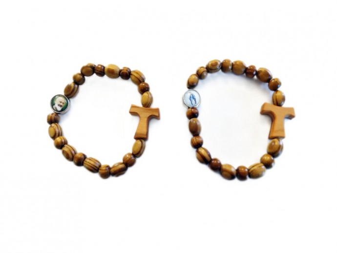 Bracciale Tau imitazione legno di Ulivo