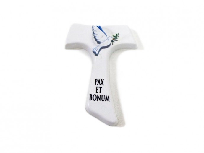 Tau calamita della pace cm. 7x5 bianca