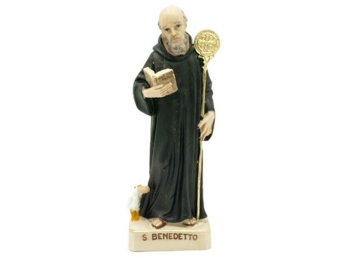 Statua San Benedetto cm. 16