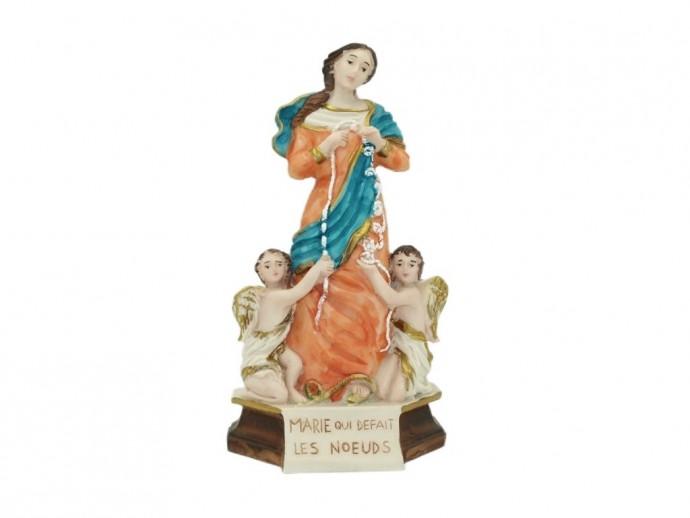 Statua Madonna che scioglie i nodi cm. 19