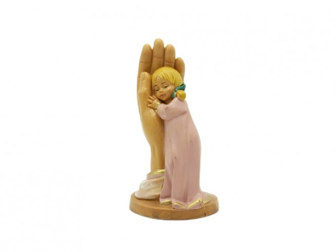 Statua Mano  di Dio con Bambina cm. 12