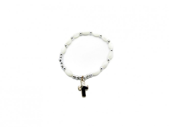 Bracciale decina madreperla e acciaio