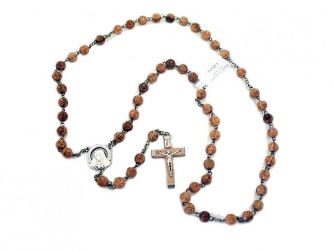 Corona rosario legno di ulivo cm. 45