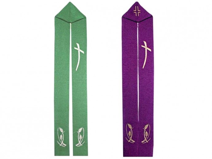 Stola da celebrazione verde-viola