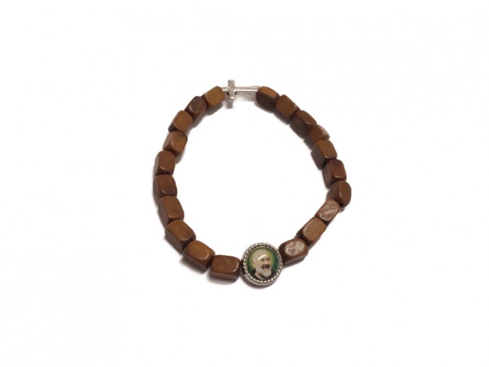 Bracciale rosario Padre Pio grani mm. 5x8