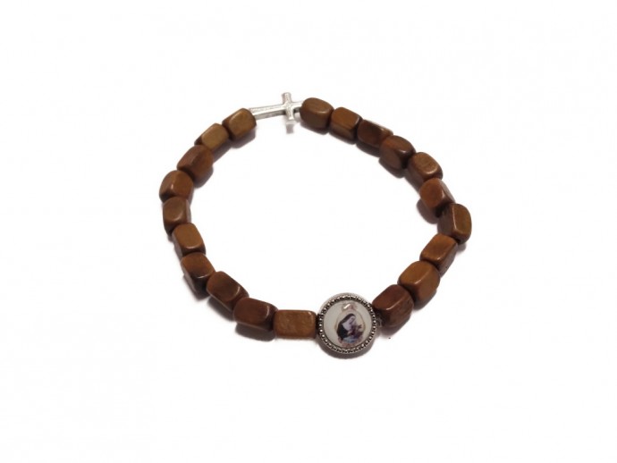 Bracciale rosario Santa Rita grani mm. 5x8