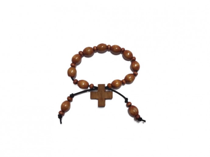 Bracciale decina in legno cordoncino a scorrimento