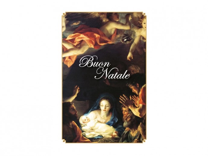 Cartolina Biglietto con stampa Adorazione dei Pastori cm. 11,5x17