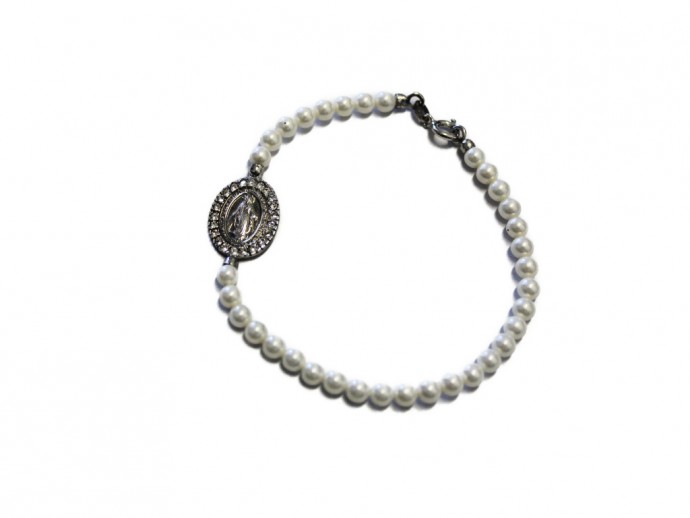 Bracciale rosario argento con Perle