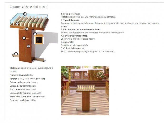 Candeliere elettronico 64 candele caratteristiche