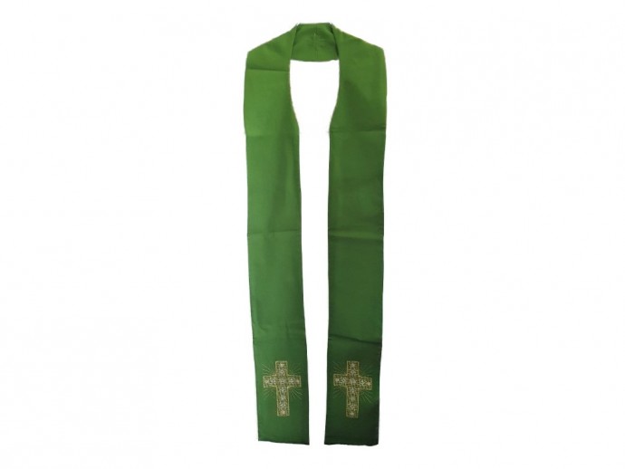 Stola con croce colore verde