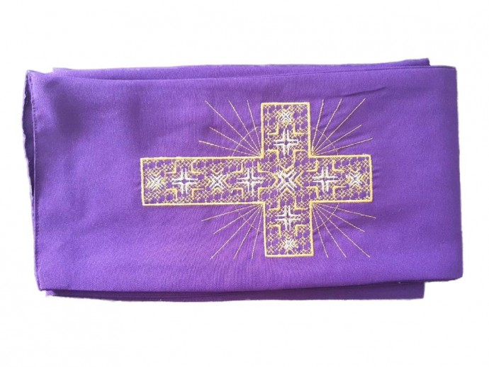 Stola con croce colore viola