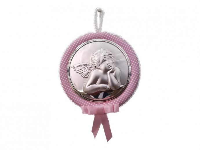 Capoculla argento Pois rosa