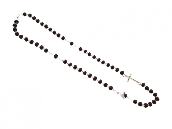 Corona Rosario girocollo legno marrone