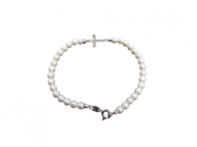 Bracciale argento con perle