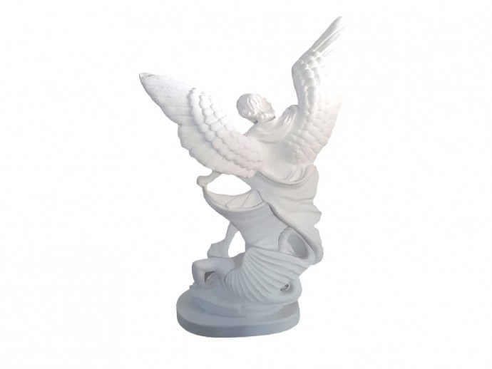 Statua bianca San Michele Arcangelo cm. 15
