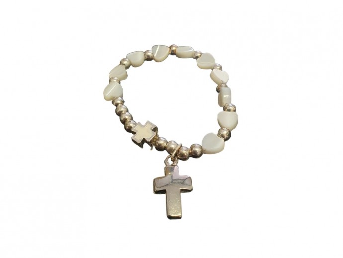 Bracciale decina del rosario bimbo in madreperla
