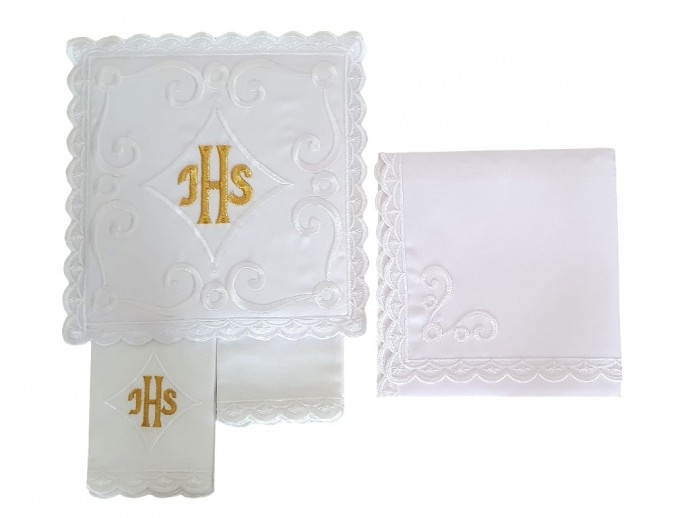 Servizio messa con ricamo JHS