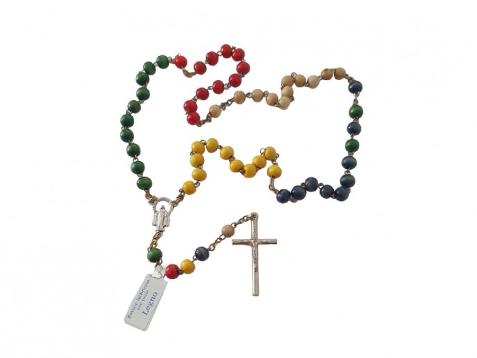 Corona rosario missionario con grani mm. 6 legno