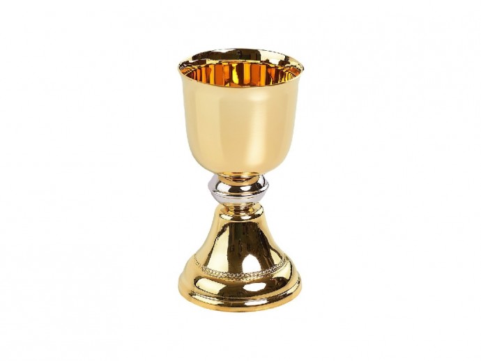 Calice mini ottone dorato H. 11 cm. coppa D. 6 cm.