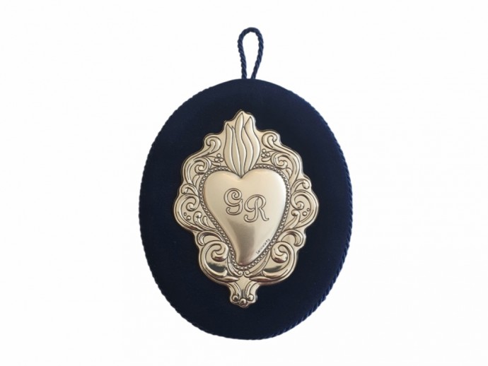 Cuore Ex Voto Grazia Ricevuta argento cm. 12x15